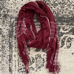 Free People Maroon and White Scarf